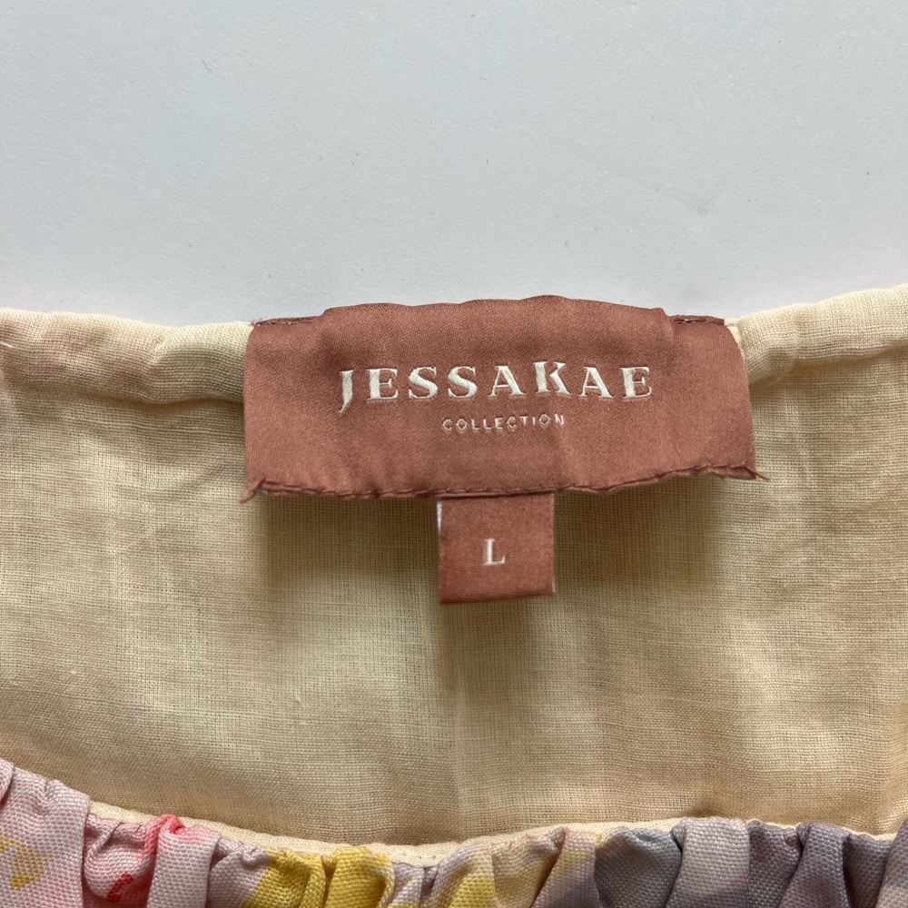 JessaKae Watercolor/Kaleidoscope Dress Ruffle Bottom Women's Size L, Like New - Picture 4 of 4